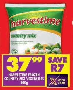 HARVESTIME FROZEN COUNTRY MIX VEGETABLES 900g