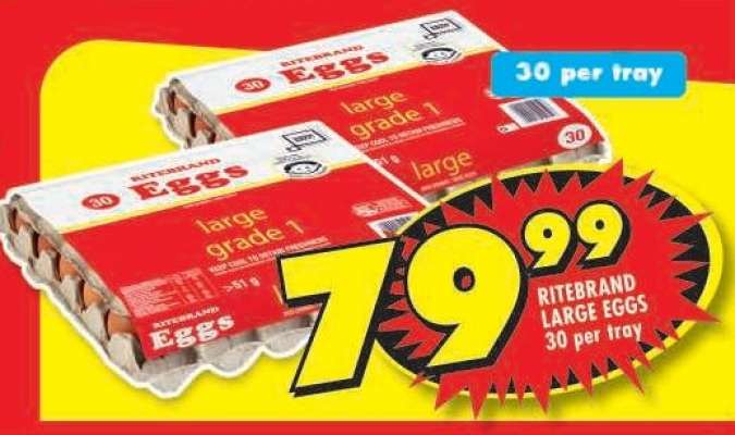 RITEBRAND LARGE EGGS 30 per tray