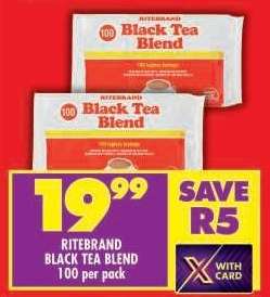 RITEBRAND BLACK TEA BLEND 100 per pack