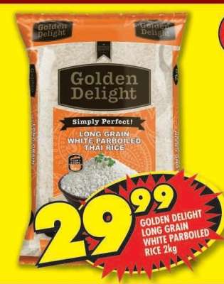 GOLDEN DELIGHT LONG GRAIN WHITE PARBOILED RICE 2kg