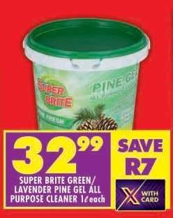 SUPER BRITE GREEN/LAVENDER PINE GEL ALL PURPOSE CLEANER 1 each