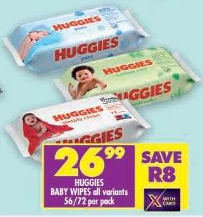 HUGGIES BABY WIPES all variants 56/72 per pack