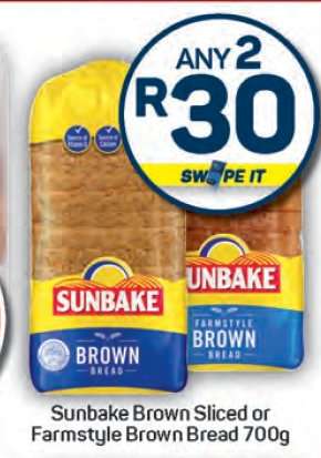 Sunbake Brown Sliced or Farmstyle Brown Bread