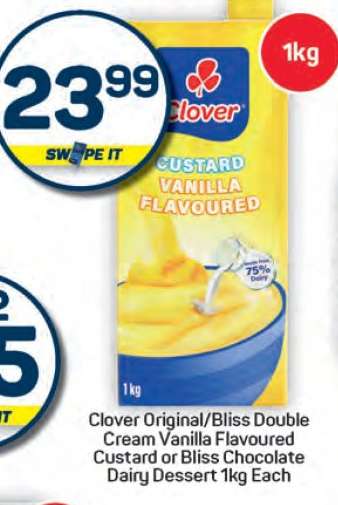 Clover Custard Vanilla Flavoured