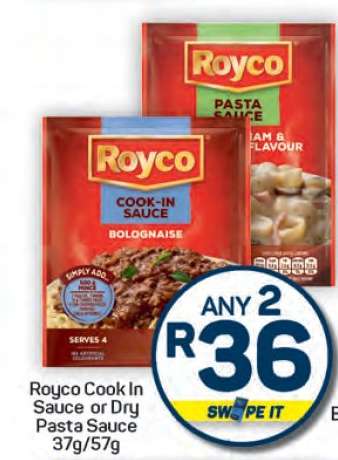 Royco Cook In Sauce or Dry Pasta Sauce
