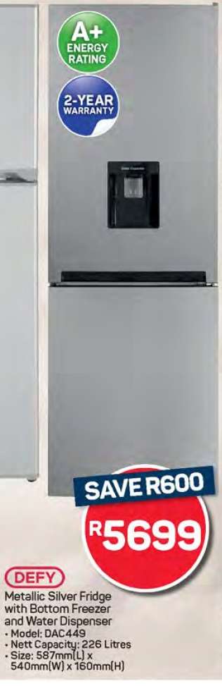 Defy Metallic Silver Fridge