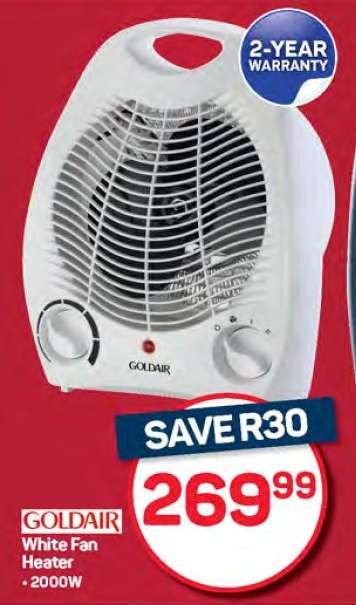 GOLDAIR White Fan Heater