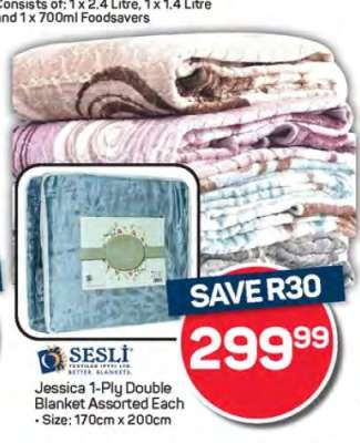Jessica 1-Ply Double Blanket