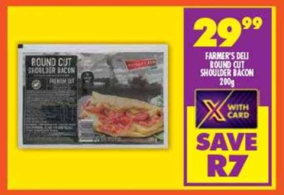 FARMER'S DELI ROUND CUT SHOULDER BACON 200g