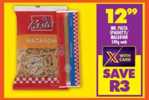 MR. PASTA SPAGHETTI/MACARONI 500g each