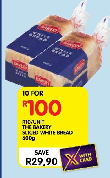 THE BAKERY SLICED WHITE BREAD 600g
