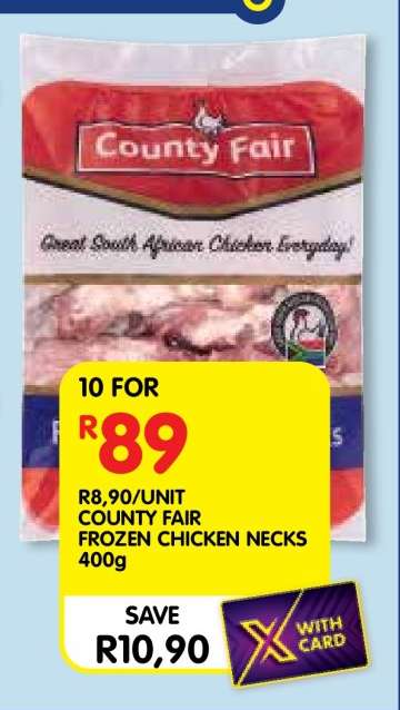 COUNTY FAIR FROZEN CHICKEN NECKS 400g