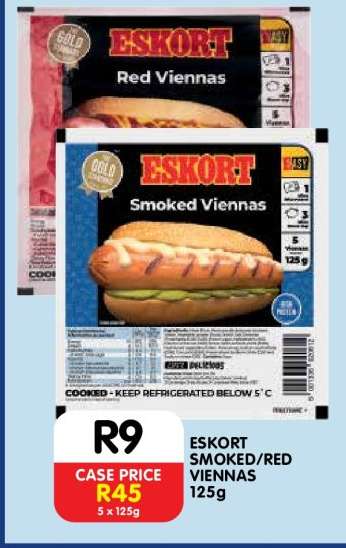 ESKORT Smoked/Red Viennas 125g