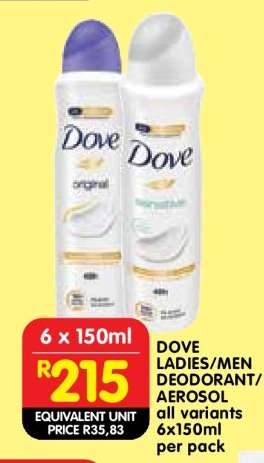 DOVE LADIES/MEN DEODORANT/AEROSOL