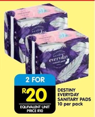 DESTINY EVERYDAY SANITARY PADS 10 per pack