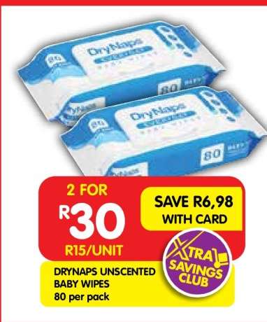 DRYNAPS UNSCENTED BABY WIPES