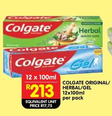 COLGATE ORIGINAL/HERBAL/GEL