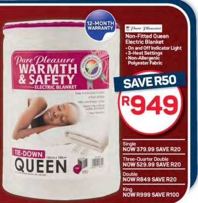 Pure Pleasure Non-Fitted Queen Electric Blanket