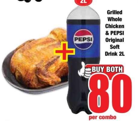Grilled Whole Chicken & PEPSI Original Soft Drink 2L
