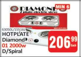 HOTPLATE Diamond 01 2000w D/Spiral
