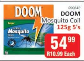DOOM Mosquito Coil 125g 5's