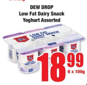 DEW DROP Low Fat Dairy Snack Yoghurt Assorted