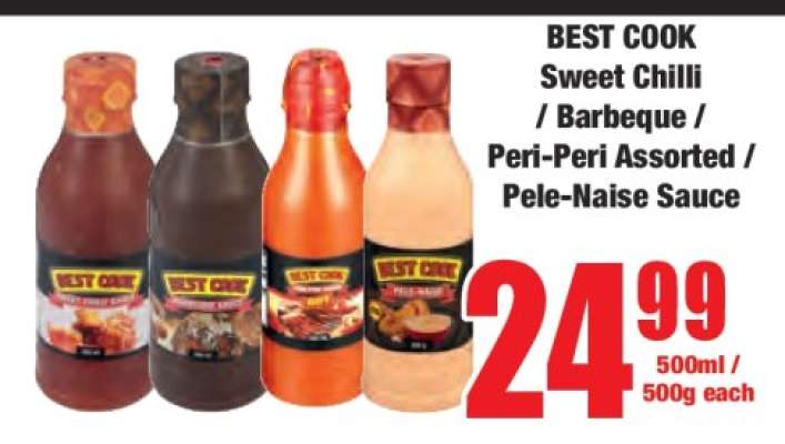 BEST COOK Sweet Chilli / Barbeque / Peri-Peri Assorted / Pele-Naise Sauce