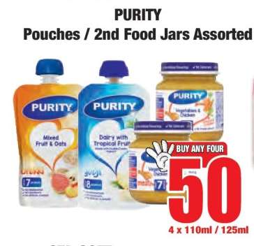 PURITY Pouches / 2nd Food Jars Assorted