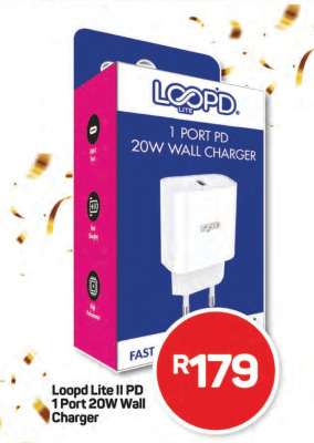 Loopd Lite II PD 1 Port 20W Wall Charger