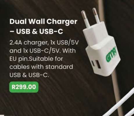 Dual Wall Charger – USB & USB-C