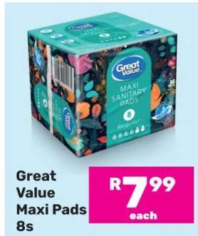Great Value Maxi Pads-8s