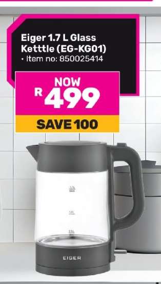 Eiger 1.7 L Glass Kettle (EG-KG01)