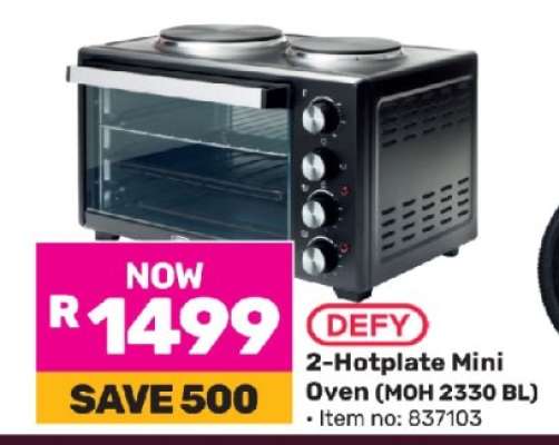 Defy 2 Hotplate Mini Oven MOH 2330 BL