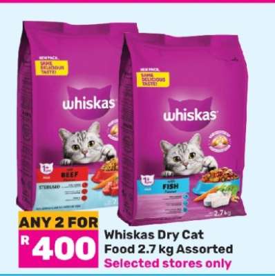 Whiskas Dry Cat Food 2.7 kg Assorted