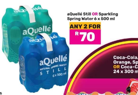 aQuellé Still OR Sparkling Spring Water 6 x 500 ml