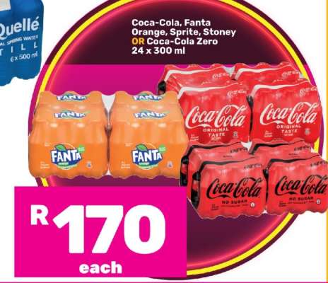 Coca-Cola, Fanta Orange, Sprite, Stoney OR Coca-Cola Zero