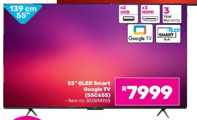 55” QLED Smart Google TV (55C655)