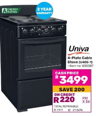Univa 4 Plate Cable Stove U405-1