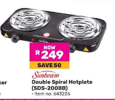 Sunbeam Double Spiral Hotplate SDS-200BB