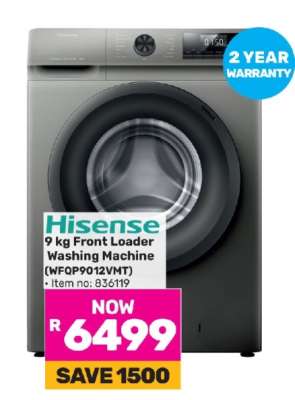Hisense 9 kg Front Loader Washing Machine (WFQP9012VMT)