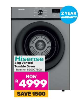 Hisense 8 kg Vented Tumble Dryer