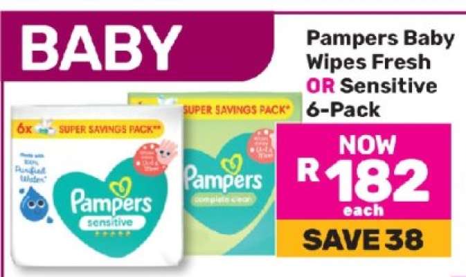 Pampers Baby Wipes Fresh OR Sensitive 6-Pack