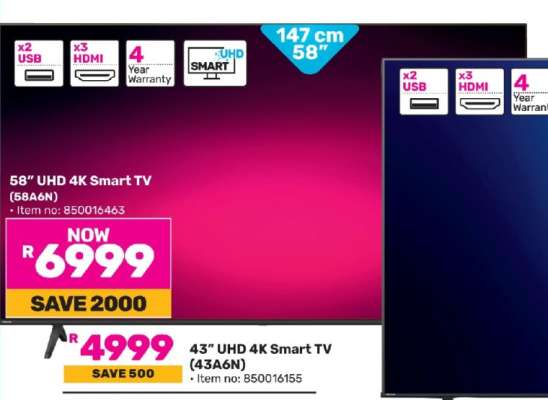 58" UHD 4K Smart TV (58A6N)