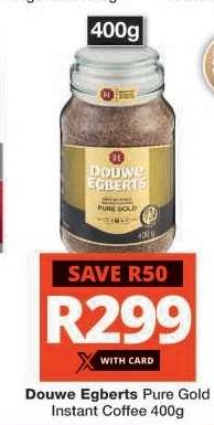 Douwe Egberts Pure Gold Instant Coffee 400g