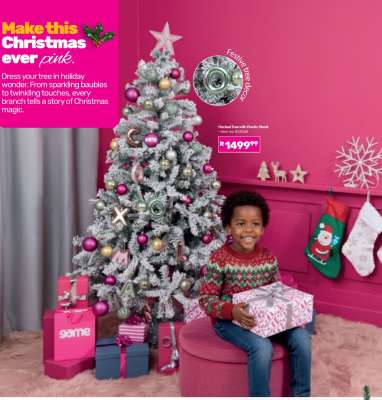 Festive Tree with Pink Bauble Stand