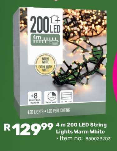 4 m 200 LED String Lights Warm White