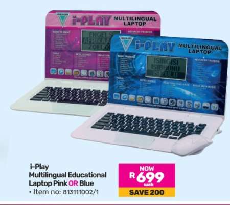 i-Play Multilingual Educational Laptop Pink OR Blue