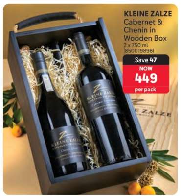 KLEINE ZALZE Cabernet & Chenin in Wooden Box