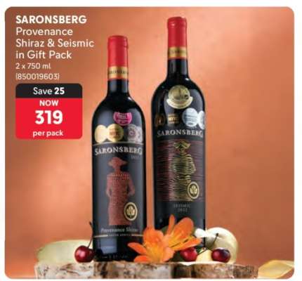 SARONSBERG Provenance Shiraz & Seismic in Gift Pack