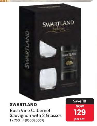 SWARTLAND Bush Vine Cabernet Sauvignon with 2 Glasses